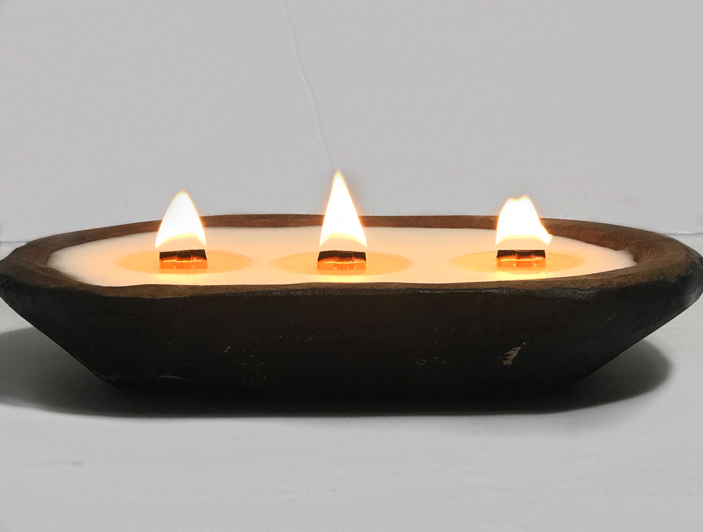 wood bowl candle